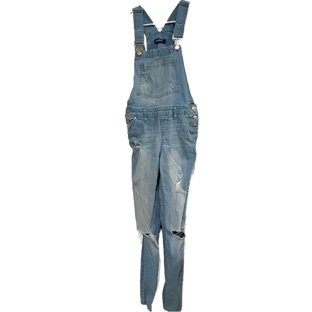 Blue Spice Vintage Y2K Distressed Light Wash Juniors overalls size 5